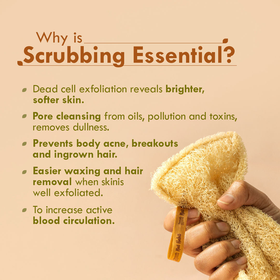 Natural Sun Dried Bath Loofah, Body Sponge, Scrubber for Men & Women, Sustainable Handmade