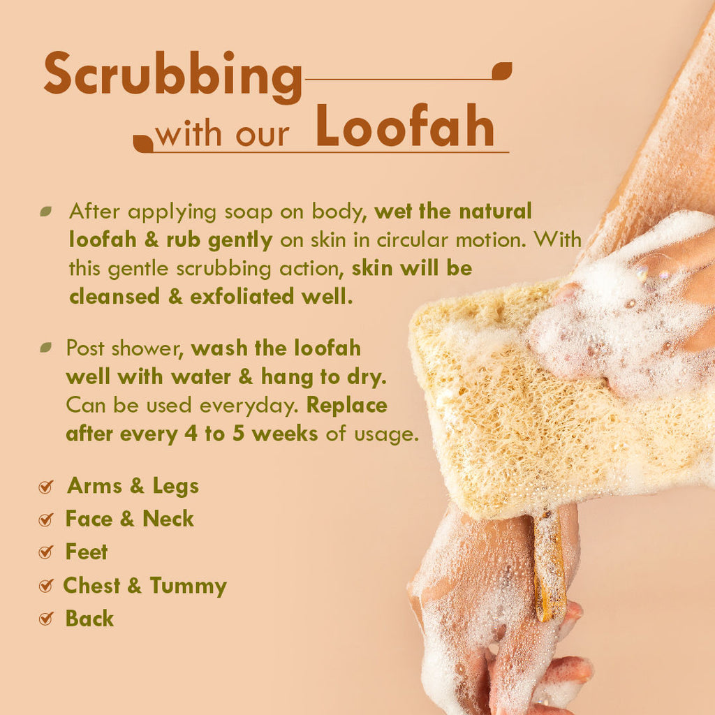 Natural Sun Dried Bath Loofah, Body Sponge, Scrubber for Men & Women, Sustainable Handmade