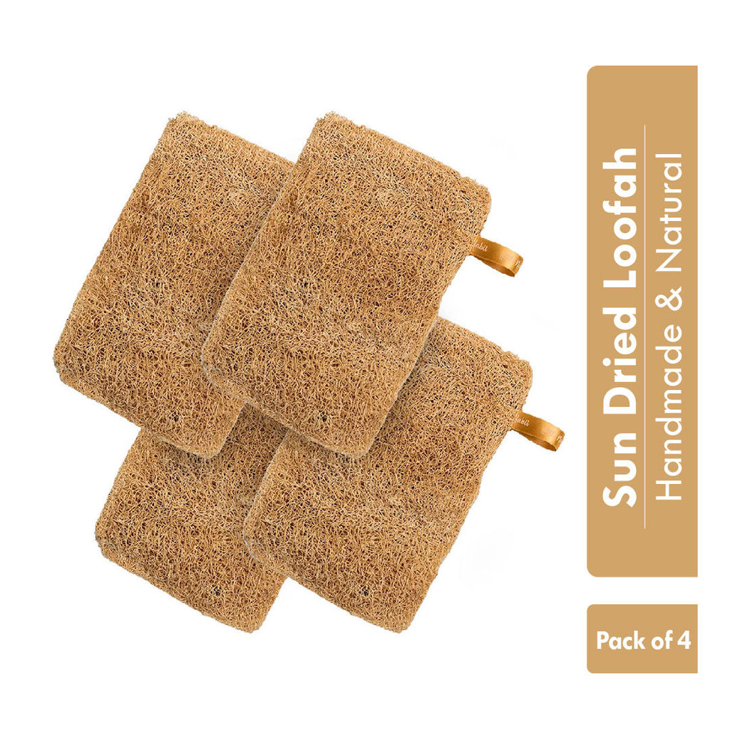 Natural Sun Dried Bath Loofah, Body Sponge, Scrubber for Men & Women, Sustainable Handmade