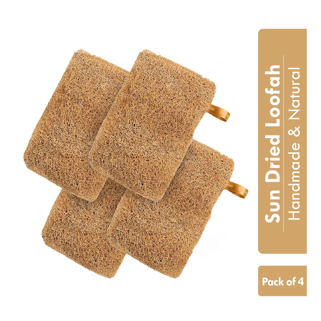 Natural Sun Dried Bath Loofah, Body Sponge, Scrubber for Men & Women, Sustainable Handmade
