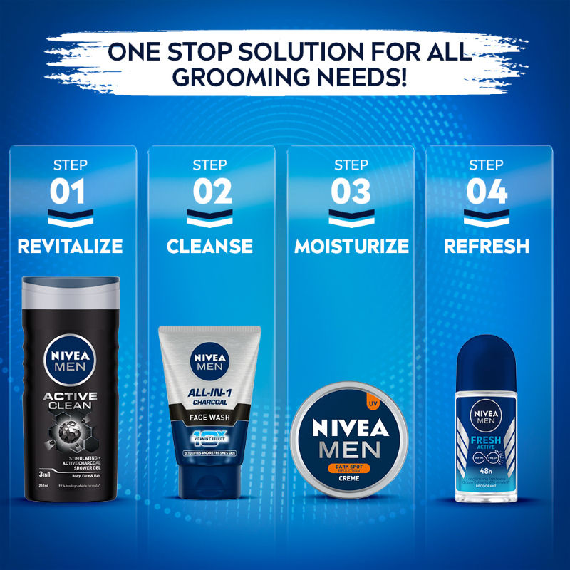 MEN Face Wash, All in 1 Charcoal, to Detoxify & Refresh Skin with 10x Vitamin C Effect