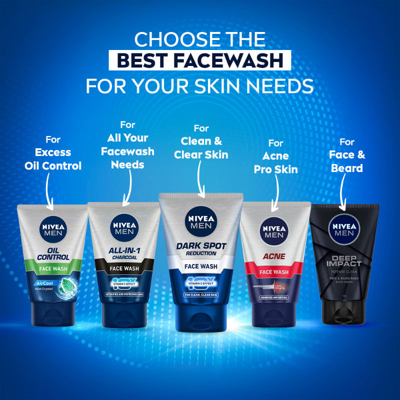 MEN Face Wash, All in 1 Charcoal, to Detoxify & Refresh Skin with 10x Vitamin C Effect