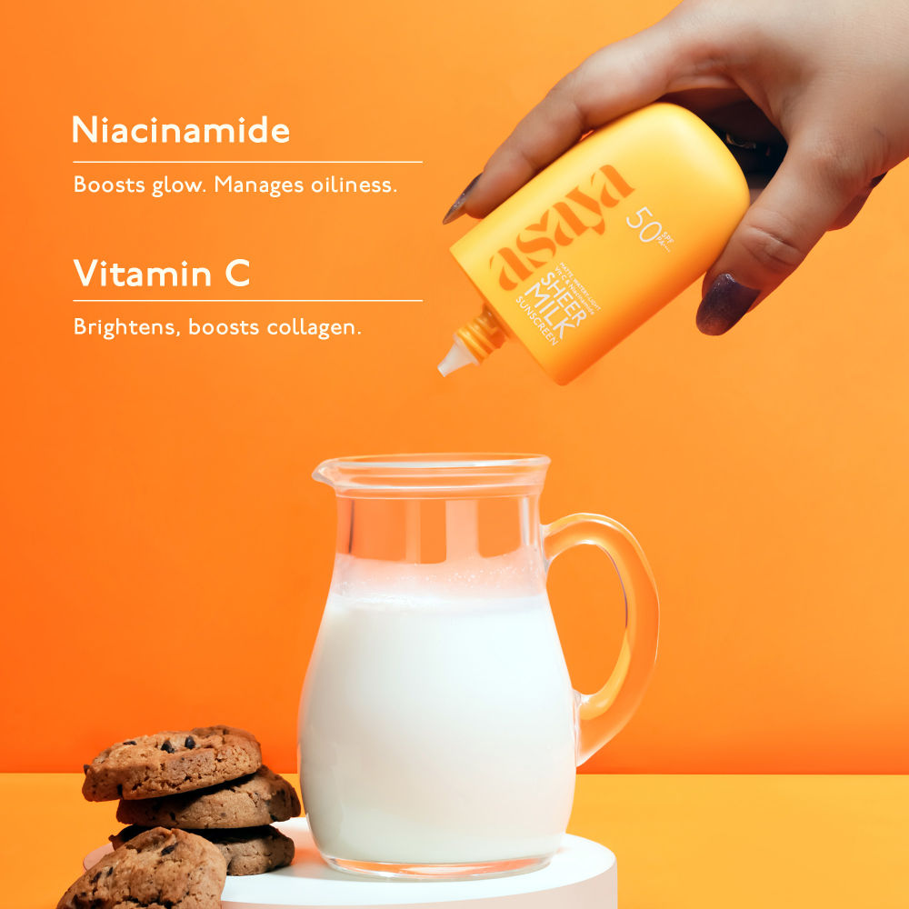 In-Vivo Tested Sheer Milk Sunscreen SPF 50 PA++++ for Brightening & No White Cast