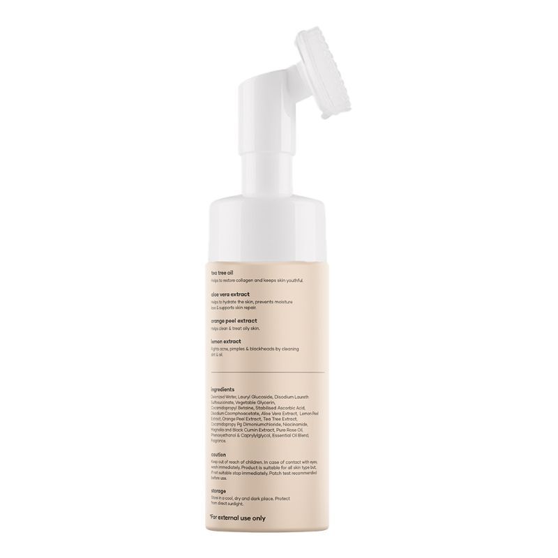 Tea Tree Foaming Face Wash with Built-in Brush For Oil & Acne Control