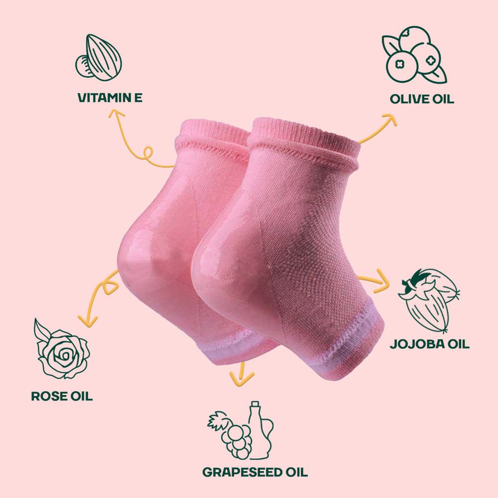 Silicone Gel Heel Foot Socks For Dry Hard Cracked Heels, Baby Soft Feet Repair Pad