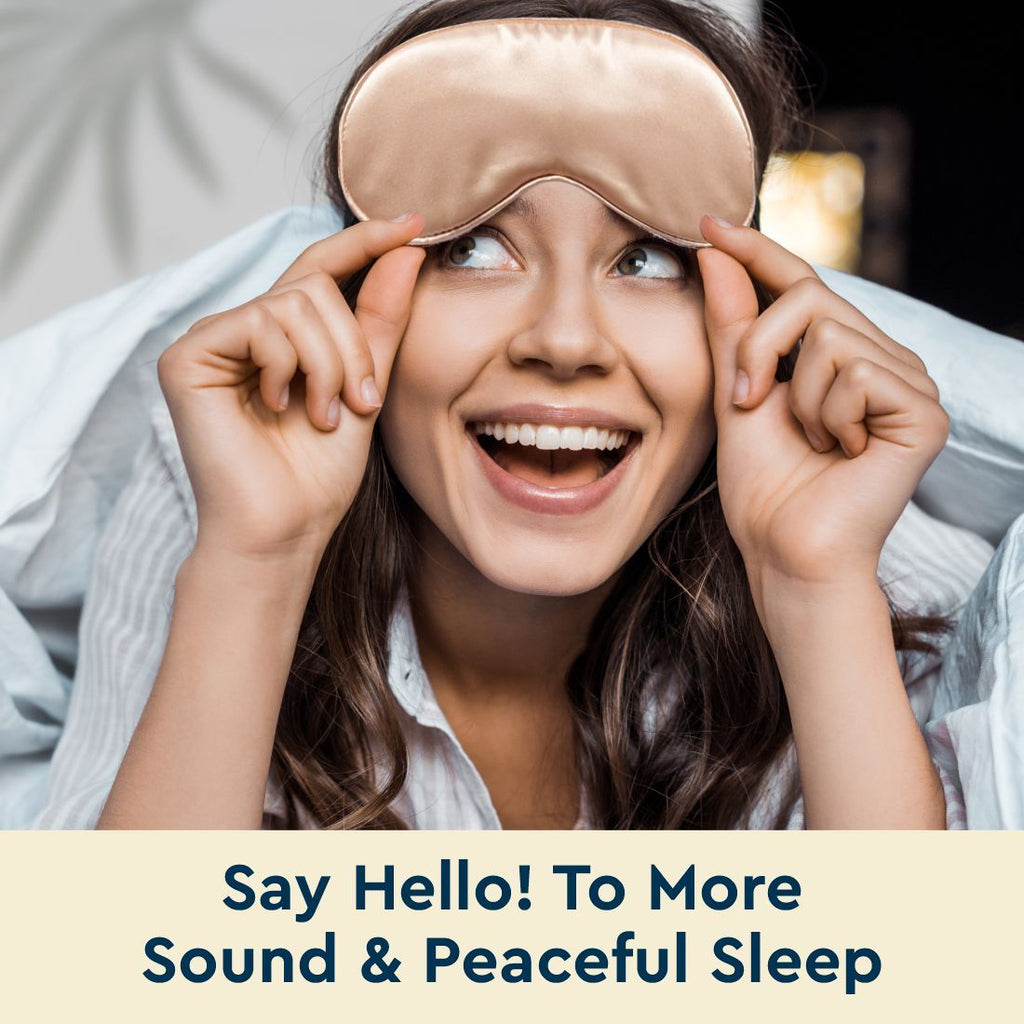 Satin Eye Mask Golden Beige