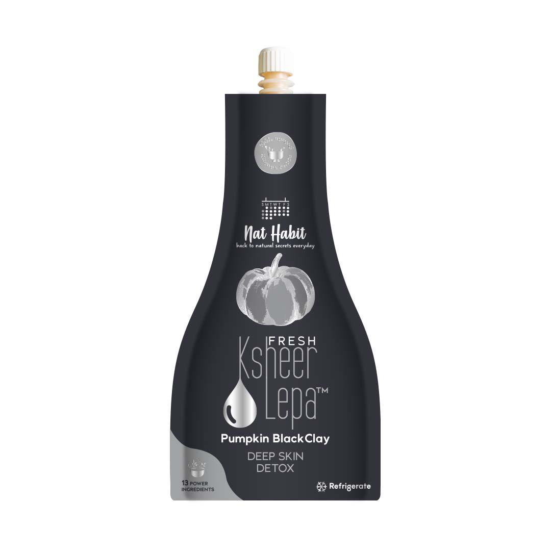 Pumpkin Black Clay Ksheer Lepa, Activated Charcoal Face Mask for Skin Detox,Clay Face Pack