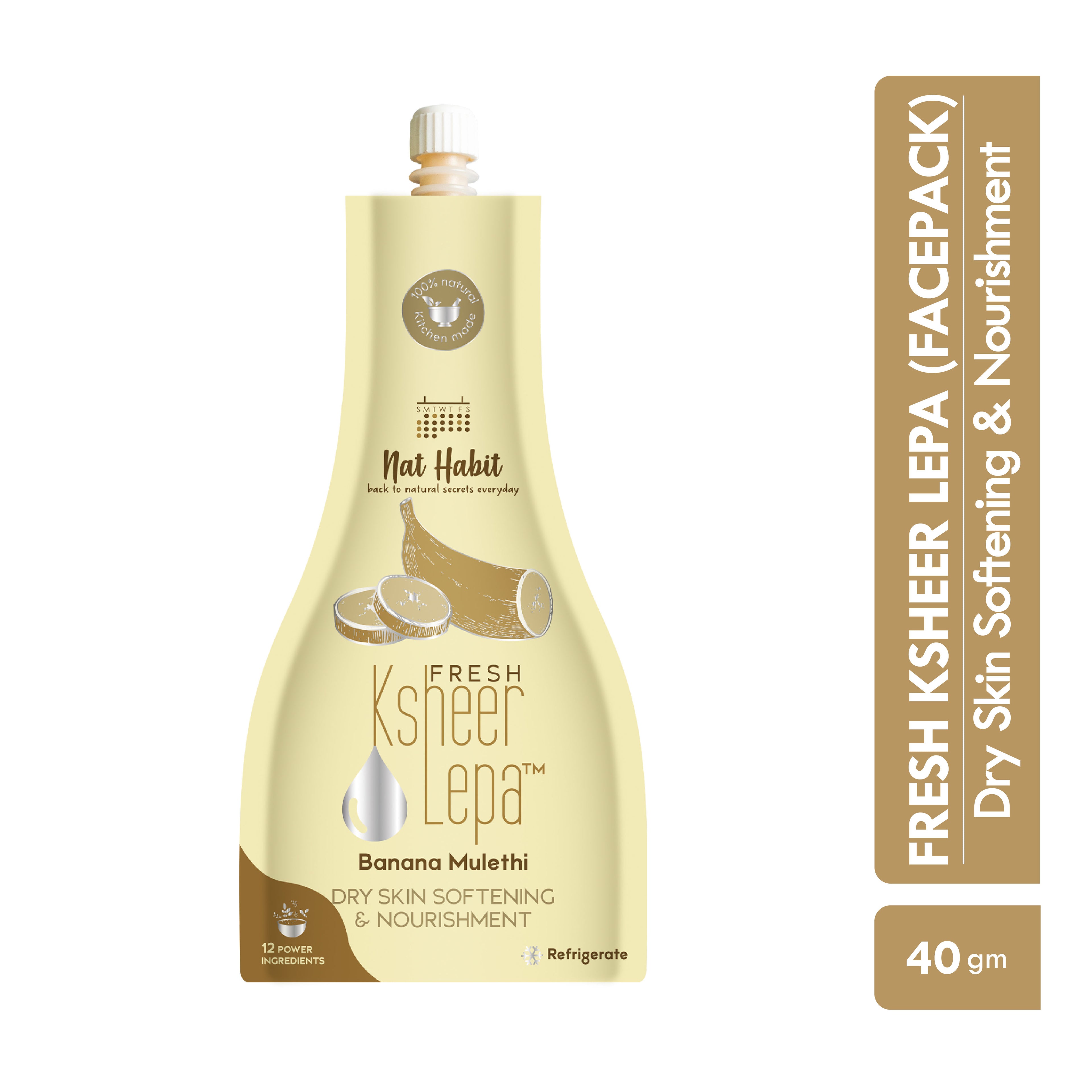 Banana Mulethi Ksheer Lepa, Clay Face Mask for Dry Skin Nourishment, Ayurvedic Face Pack