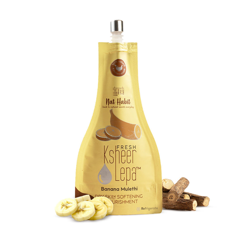 Banana Mulethi Ksheer Lepa, Clay Face Mask for Dry Skin Nourishment, Ayurvedic Face Pack