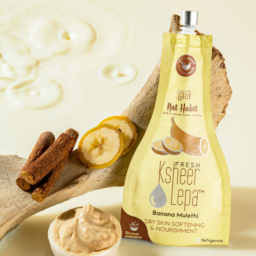 Banana Mulethi Ksheer Lepa, Clay Face Mask for Dry Skin Nourishment, Ayurvedic Face Pack