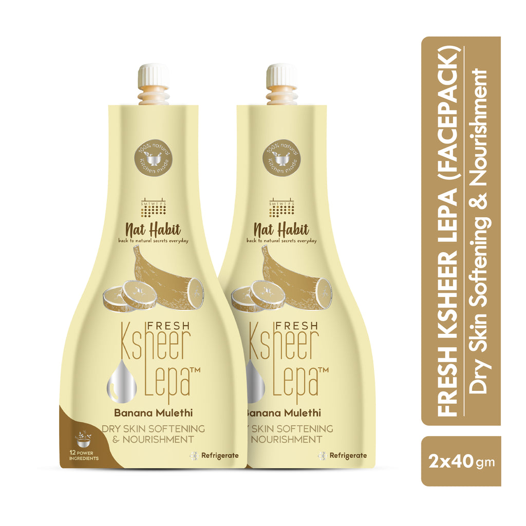 Banana Mulethi Ksheer Lepa, Clay Face Mask for Dry Skin Nourishment, Ayurvedic Face Pack