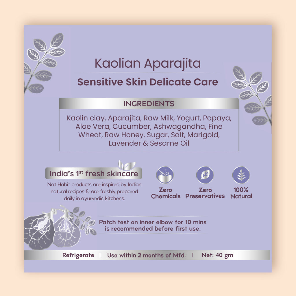 Kaolin Aparajita Ksheer Lepa, Face Mask for Sensitive Skin Delicate Care, Ayurvedic Pack