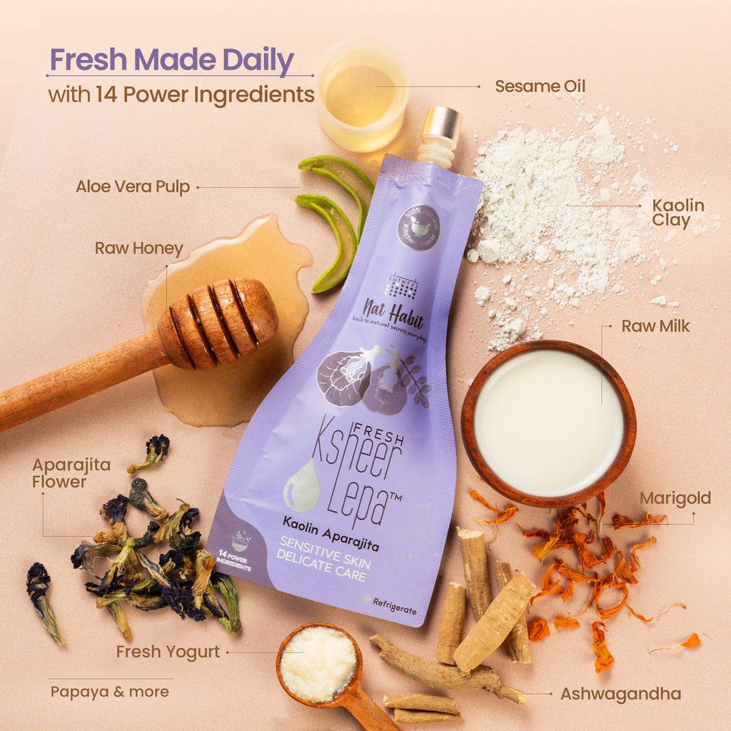 Kaolin Aparajita Ksheer Lepa, Face Mask for Sensitive Skin Delicate Care, Ayurvedic Pack