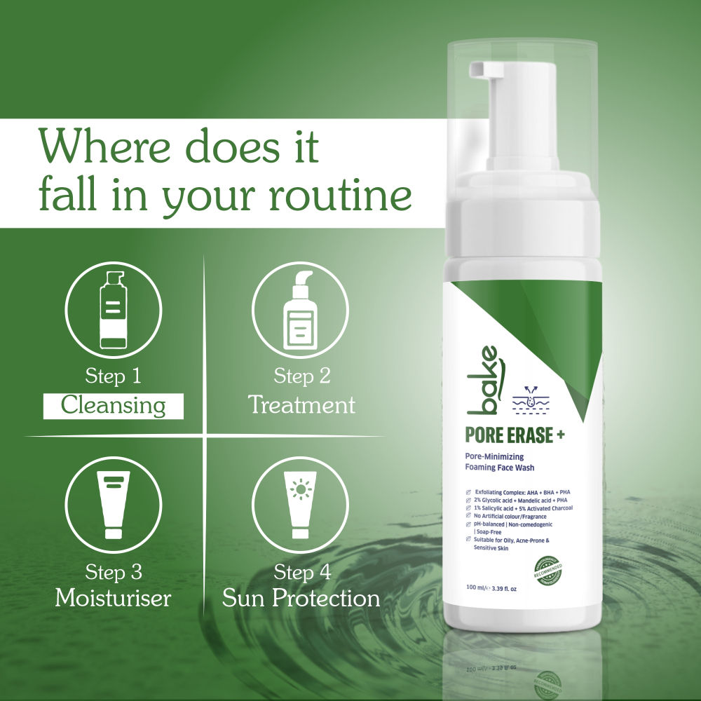 Pore Erase + Foaming Face Wash for Pore Cleansing, Blackhead Removal & Oil Control
