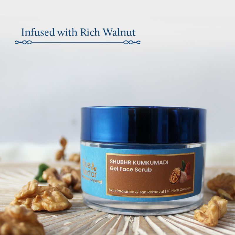 Almond Oil And Walnut Gel Face Scrub For Glowing Skin