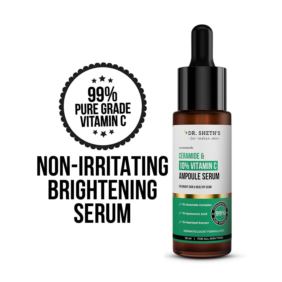 Non-Irritating Ceramide & 10% Vitamin C Ampoule Serum For All Skin Types