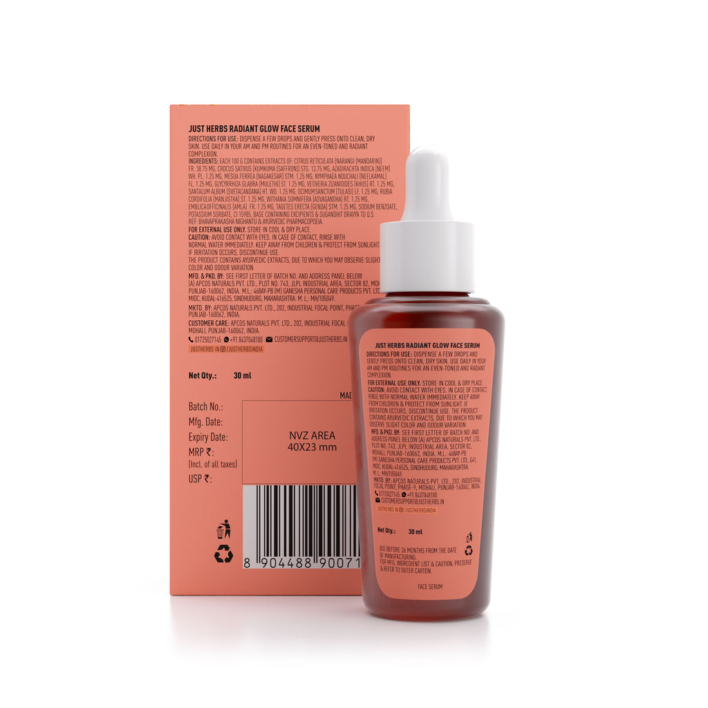 Radiant Glow Face Serum - Mandarin and Saffron