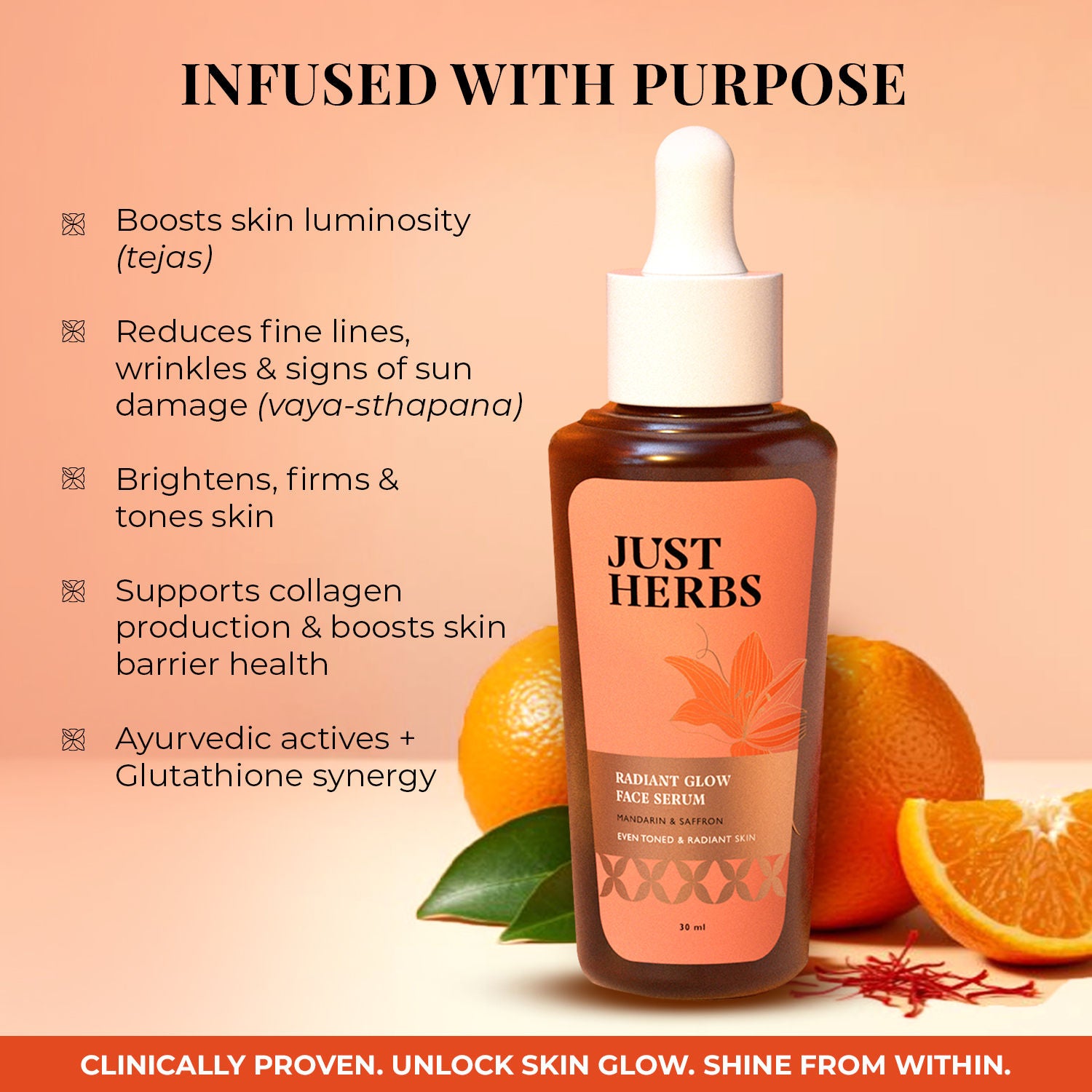 Radiant Glow Face Serum - Mandarin and Saffron