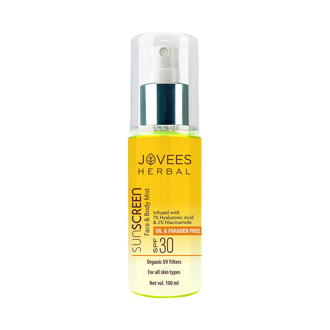 Herbal Sunscreen Mist SPF 30 Lightweight, Hyaluronic Acid