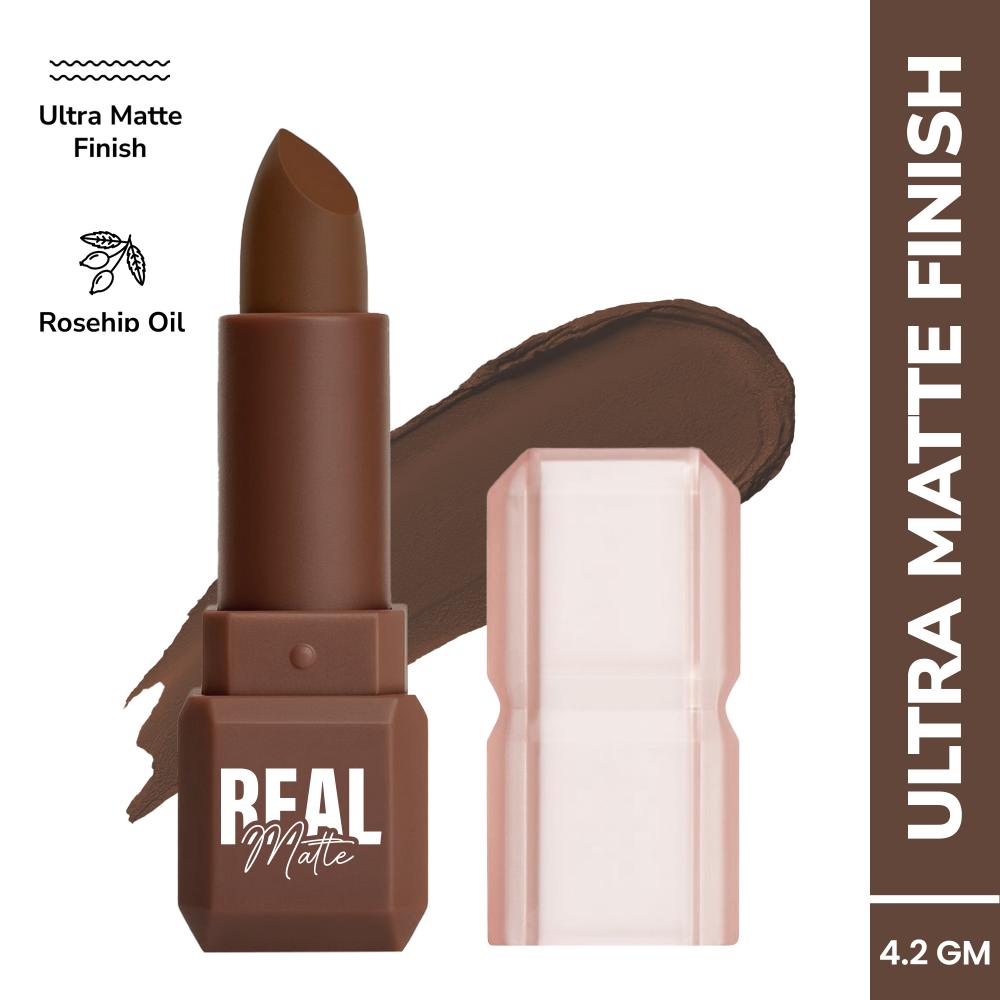 Real Matte Lipstick Long Lasting & Enriched - 05 Almond Syrup