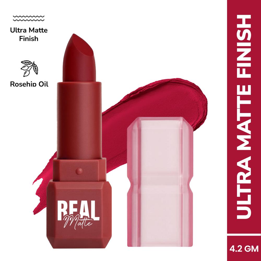 Real Matte Lipstick Long Lasting & Enriched - 19 Saffron Red