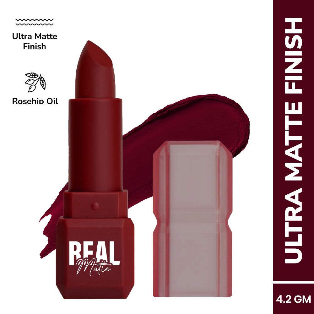 Real Matte Lipstick Long Lasting & Enriched - 20 Burgundy Red
