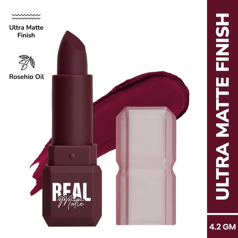 Real Matte Lipstick Long Lasting & Enriched - 23 Merlot Wine