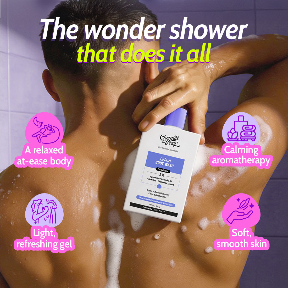 Epsom Salt Body Wash, Relaxes Muscle Stiffness, Eases Post Workout Soreness