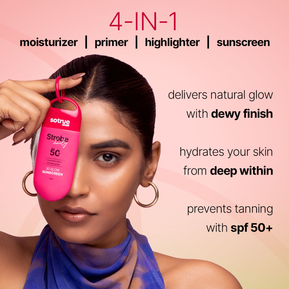 Daily Strobe Cream for Radiant Glowing Skin, Hydrating Dewy Base with Instant Glow
