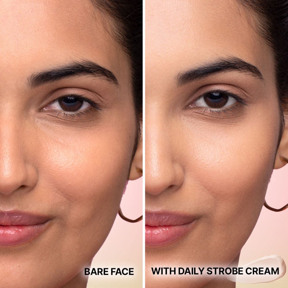Daily Strobe Cream for Radiant Glowing Skin, Hydrating Dewy Base with Instant Glow