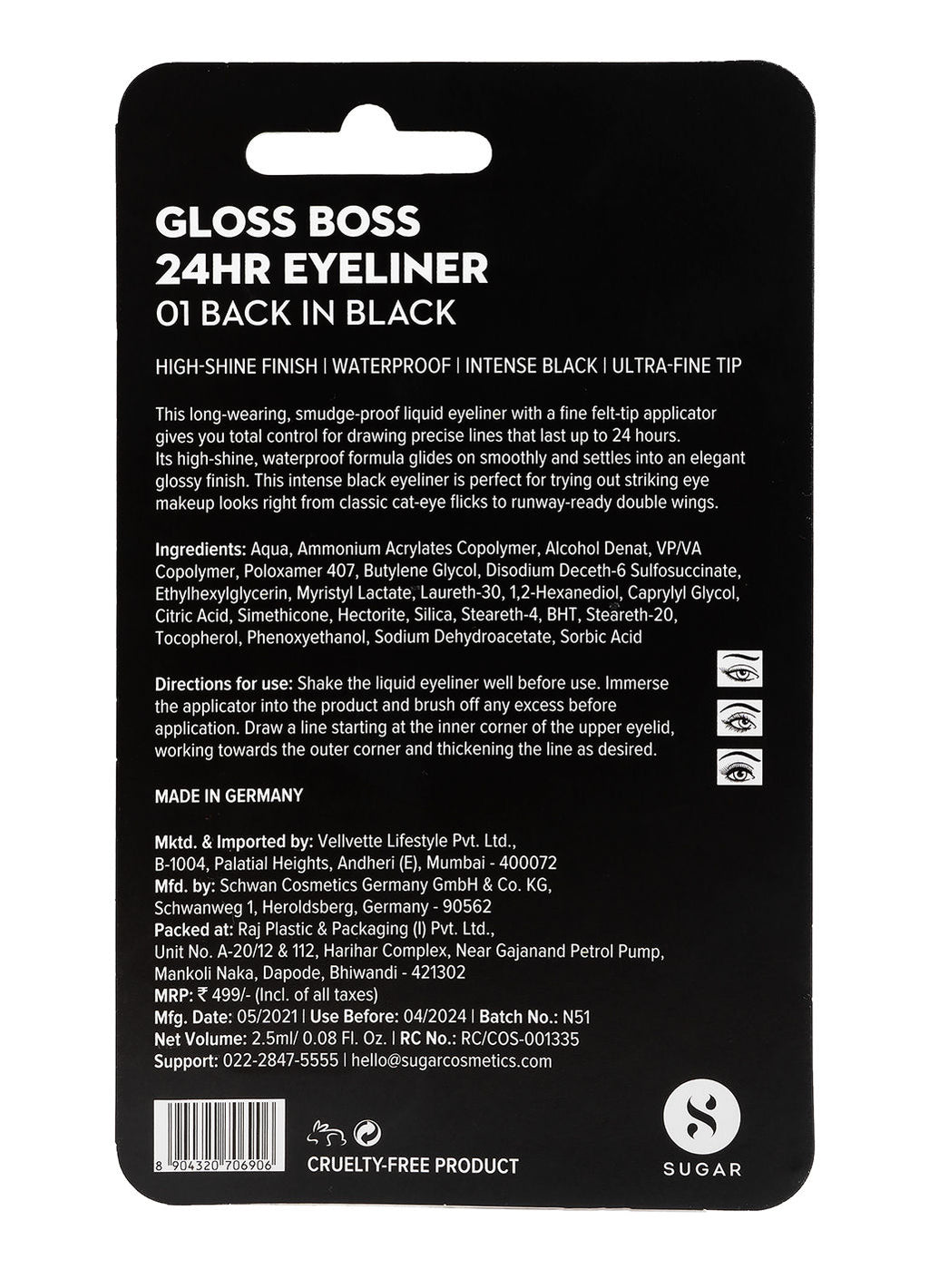Gloss Boss 24HR Eyeliner - 01 Back In Black