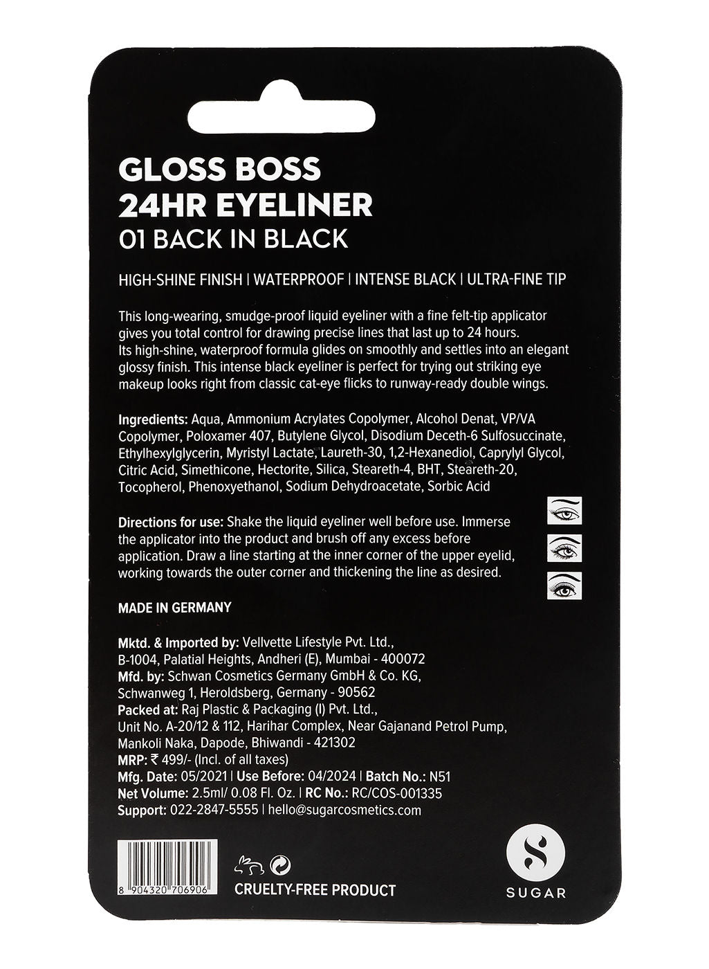 Gloss Boss 24HR Eyeliner - 01 Back In Black