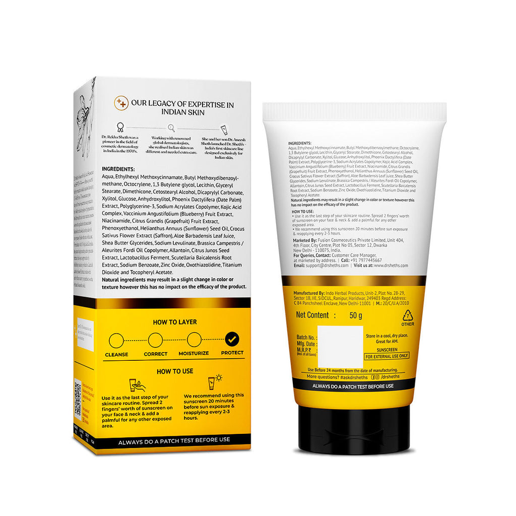 Kesar & Kojic Sunscreen SPF 50+ PA++++ In-Vivo Tested for Pigmentation-Free Skin(50g)