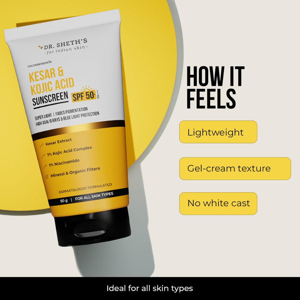 Kesar & Kojic Sunscreen SPF 50+ PA++++ In-Vivo Tested for Pigmentation-Free Skin(50g)