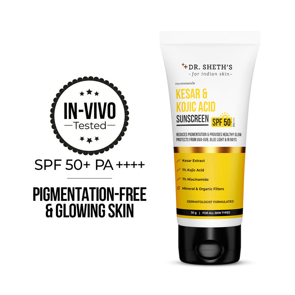 Kesar & Kojic Sunscreen SPF 50+ PA++++ In-Vivo Tested for Pigmentation-Free Skin(50g) - 30g