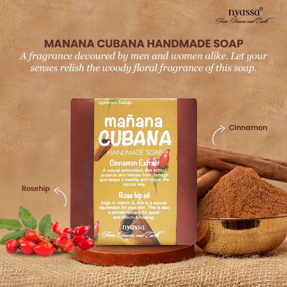 Manana Cubana Soap | Cinnamon & Rosehip Oil | Woody Fragrance | 150g