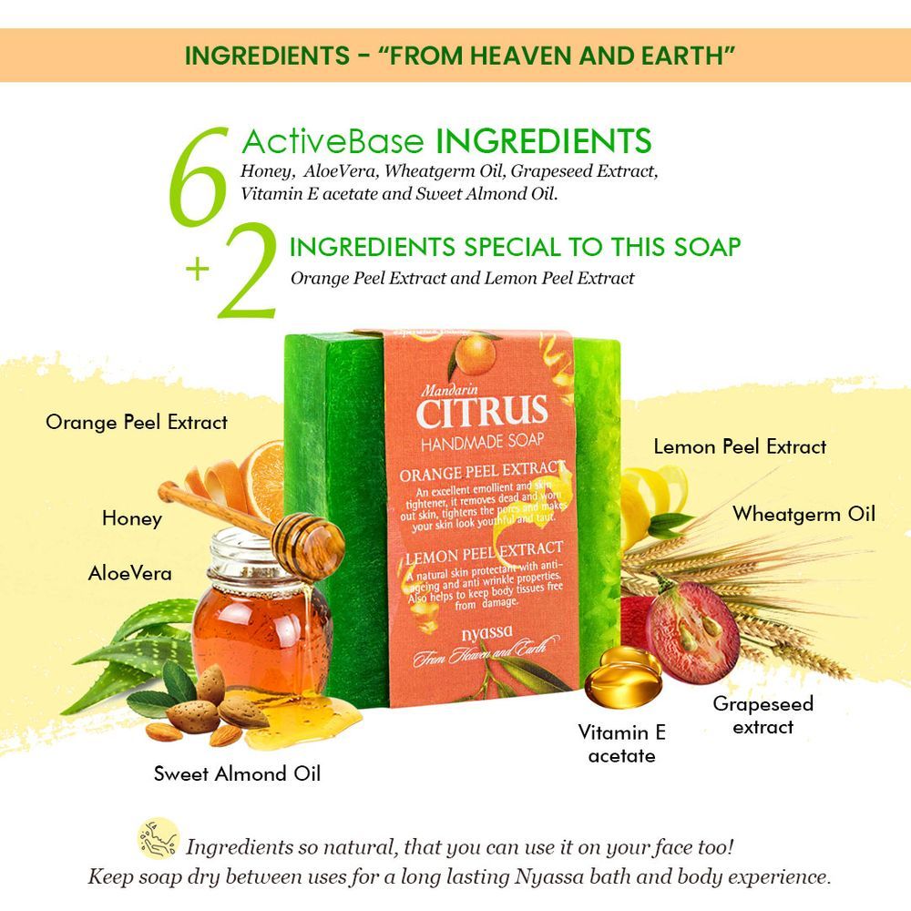 Mandarin Citrus Soap | Orange & Lemon Extracts | Smooth Skin | All Skin Types | 150g