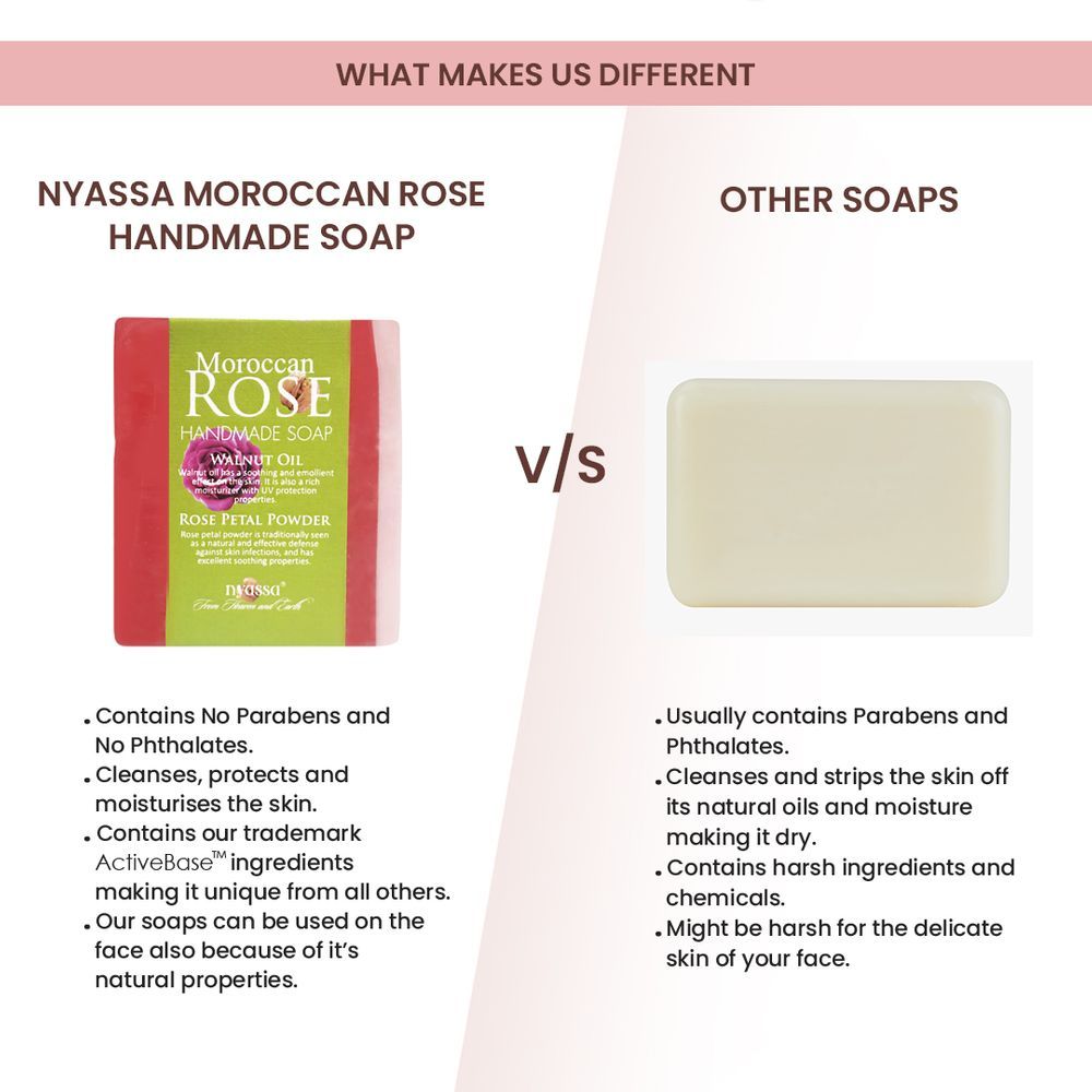 Moroccan Rose Soap | Walnut Oil & Rose Powder | Floral Fragrance | 150g