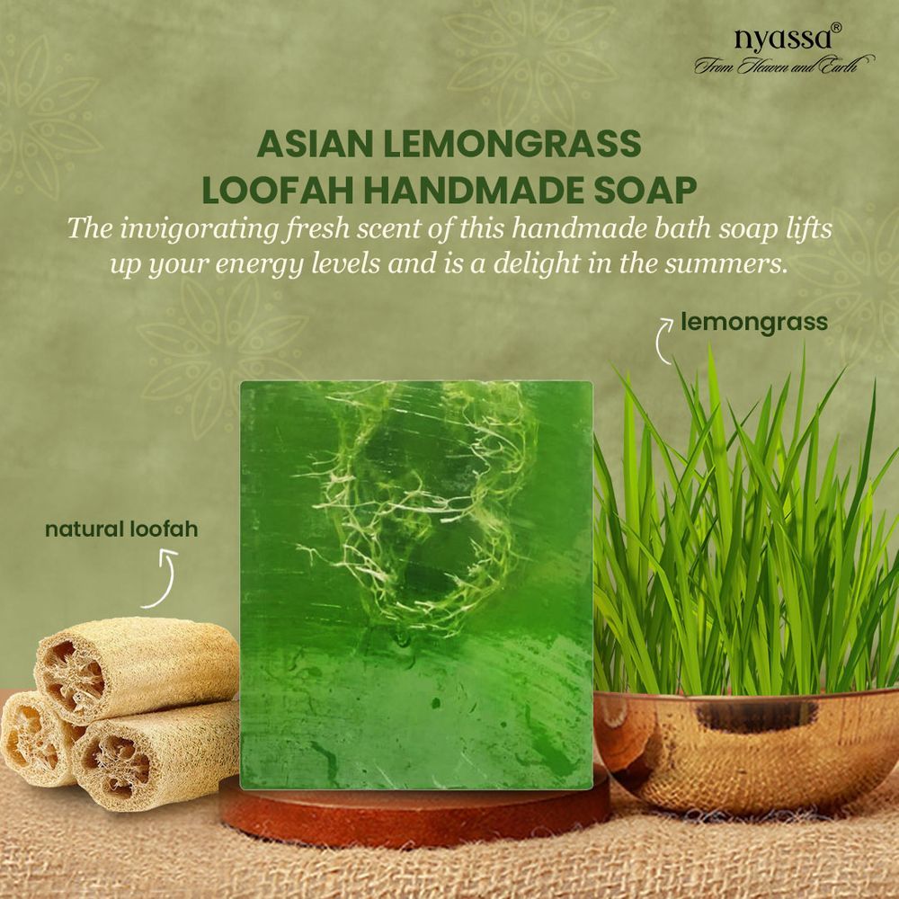 Lemongrass Loofah Soap | Natural Exfoliating | Zesty Fragrance, Cruelty-Free | 150g