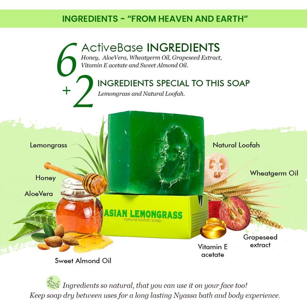 Lemongrass Loofah Soap | Natural Exfoliating | Zesty Fragrance, Cruelty-Free | 150g