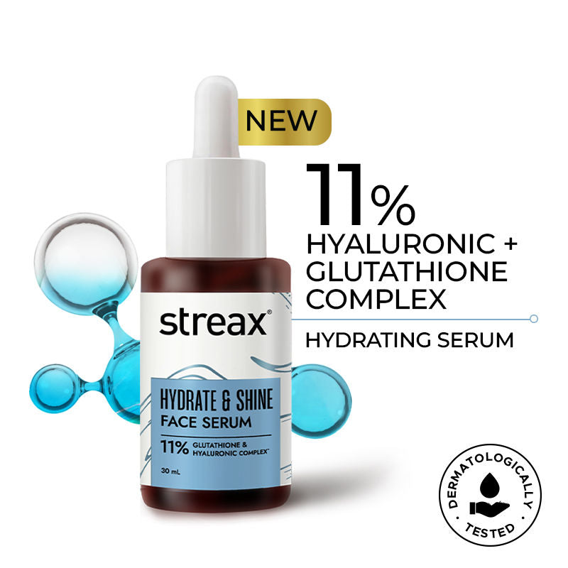 Hydrate & Shine Face Serum With 11% Hyaluronic Acid Complex For Brightening, 48 Hr Hydration