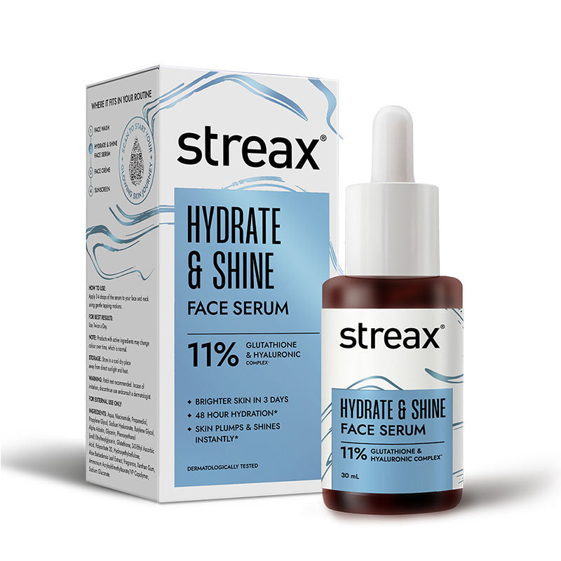 Hydrate & Shine Face Serum With 11% Hyaluronic Acid Complex For Brightening, 48 Hr Hydration