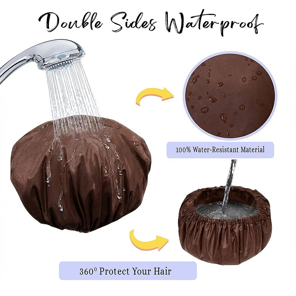 Eco Friendly Reusable Shower Cap - Brown