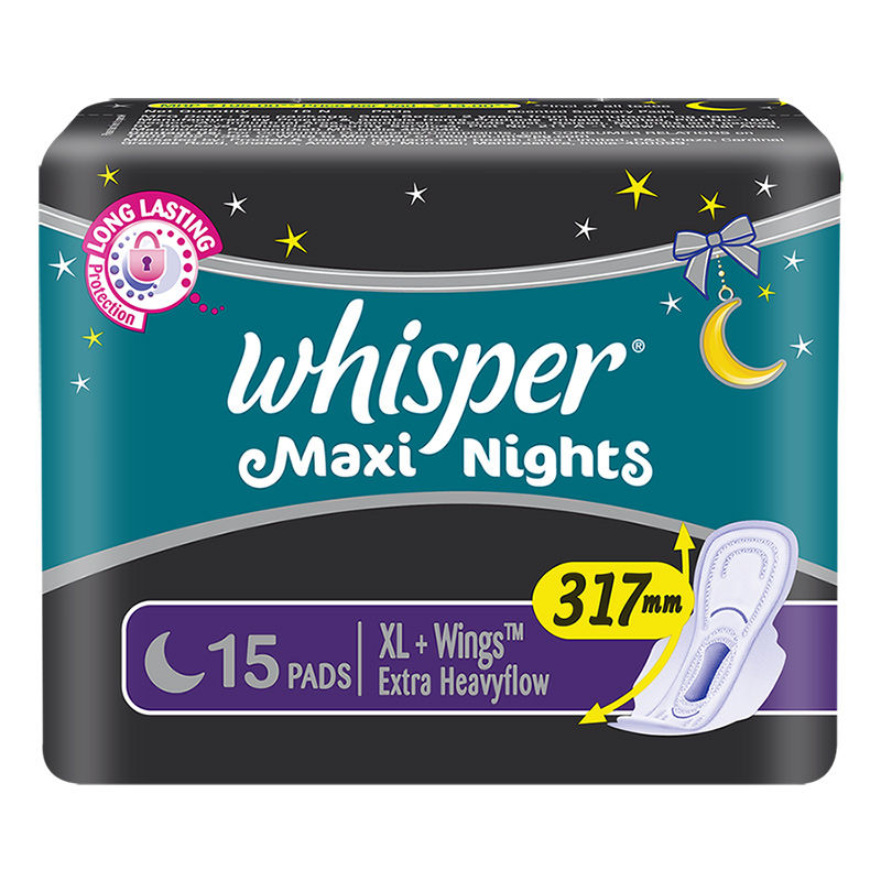 Maxi Nights Xl+ 15s Sanitary Pads for Women(Extra Heavyflow)