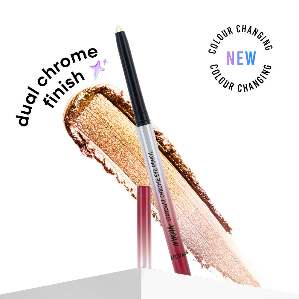 Nykaa Stardust Holographic Long Lasting Waterproof Smudgeproof Chrome Pencil Eyeliner - Im Glitching