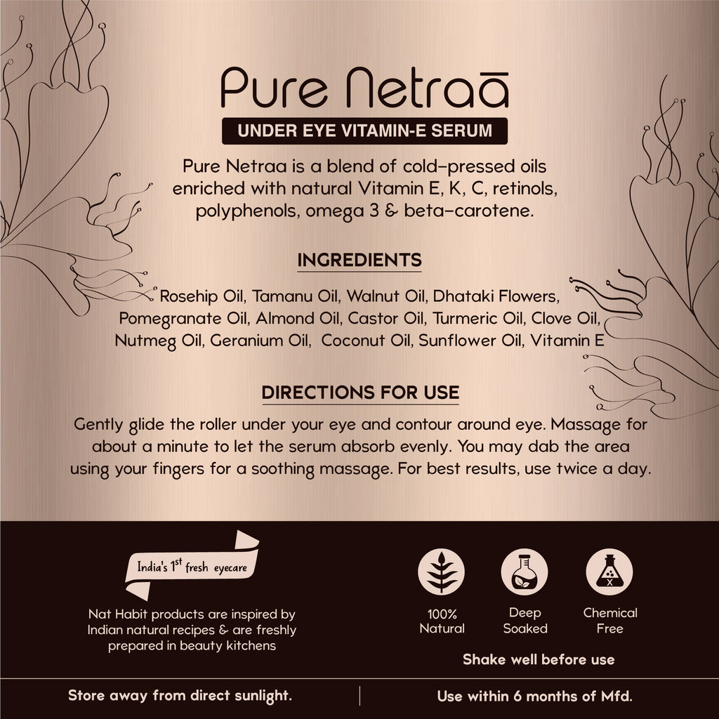 Pure Netraa Under Eye Serum For Dark Circle & Puffiness Reduction With Vitamin C & Retinol