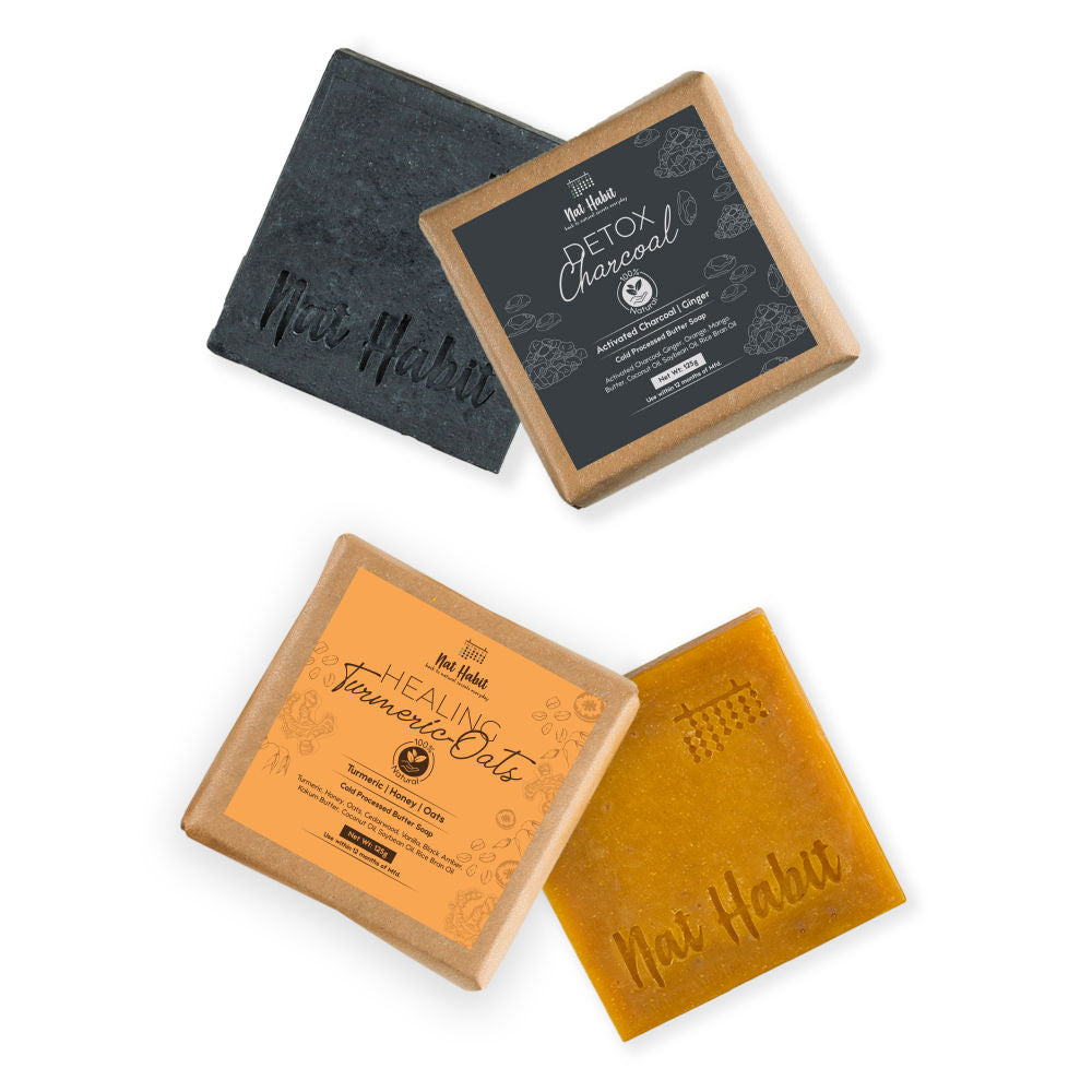 Fresh Detox Charcoal & Healing Turmeric Oats Soaps