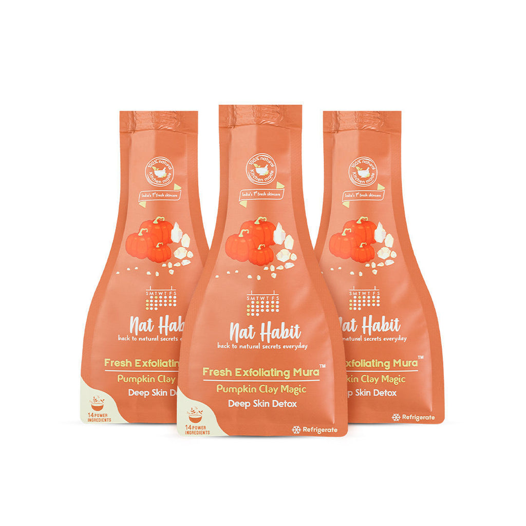 Pumpkin Clay Exfoliating Mura, Face Scrub for Deep Skin Detox with Natural Salicylic Acid