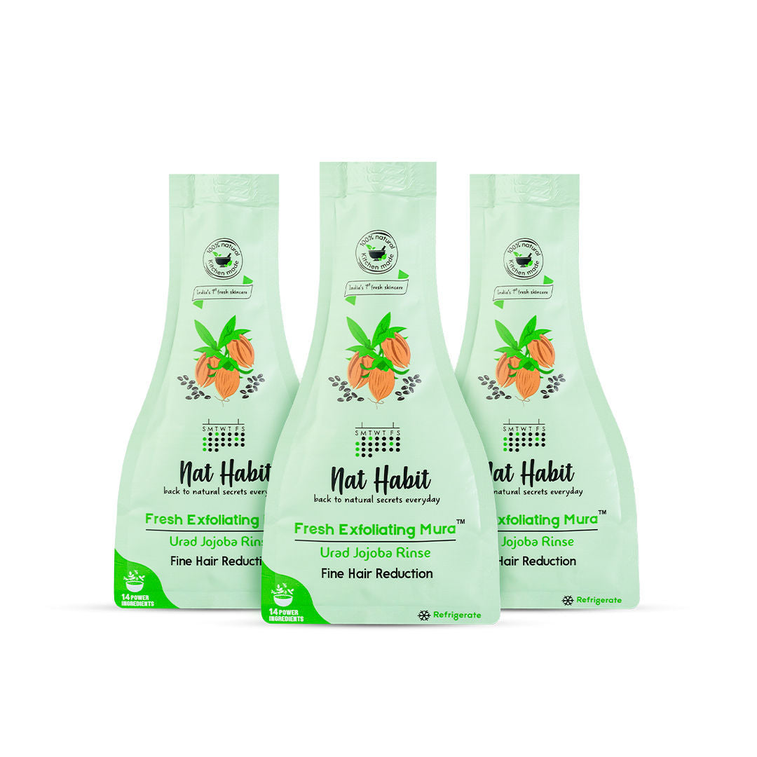 Urad Jojoba Exfoliating Mura, Ayurvedic Face Scrub for Fine Hair Reduction and Blackheads