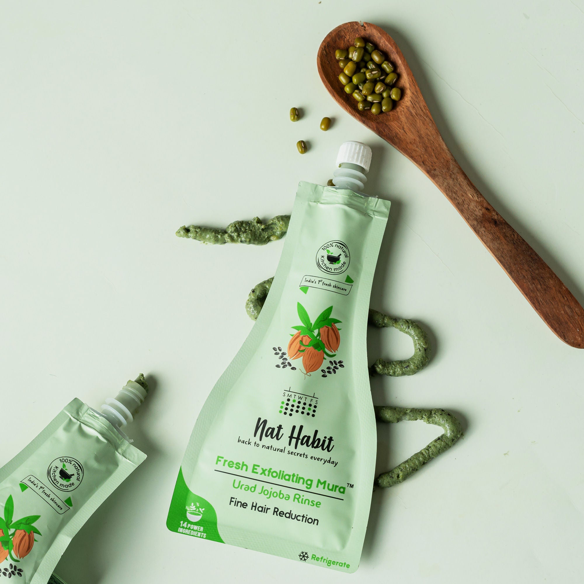 Urad Jojoba Exfoliating Mura, Ayurvedic Face Scrub for Fine Hair Reduction and Blackheads